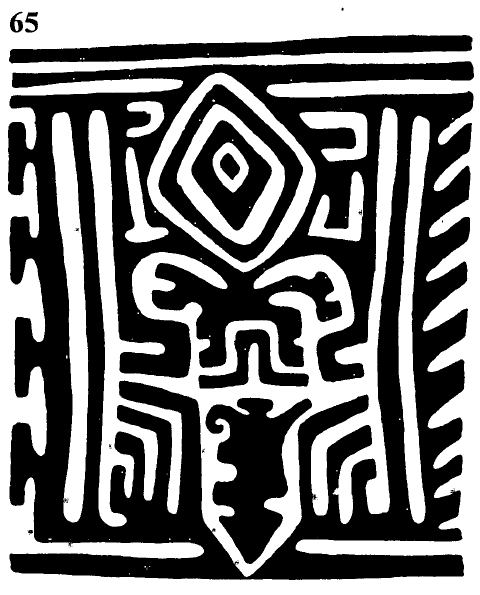 black and white geometric design, created using a seal or stamp