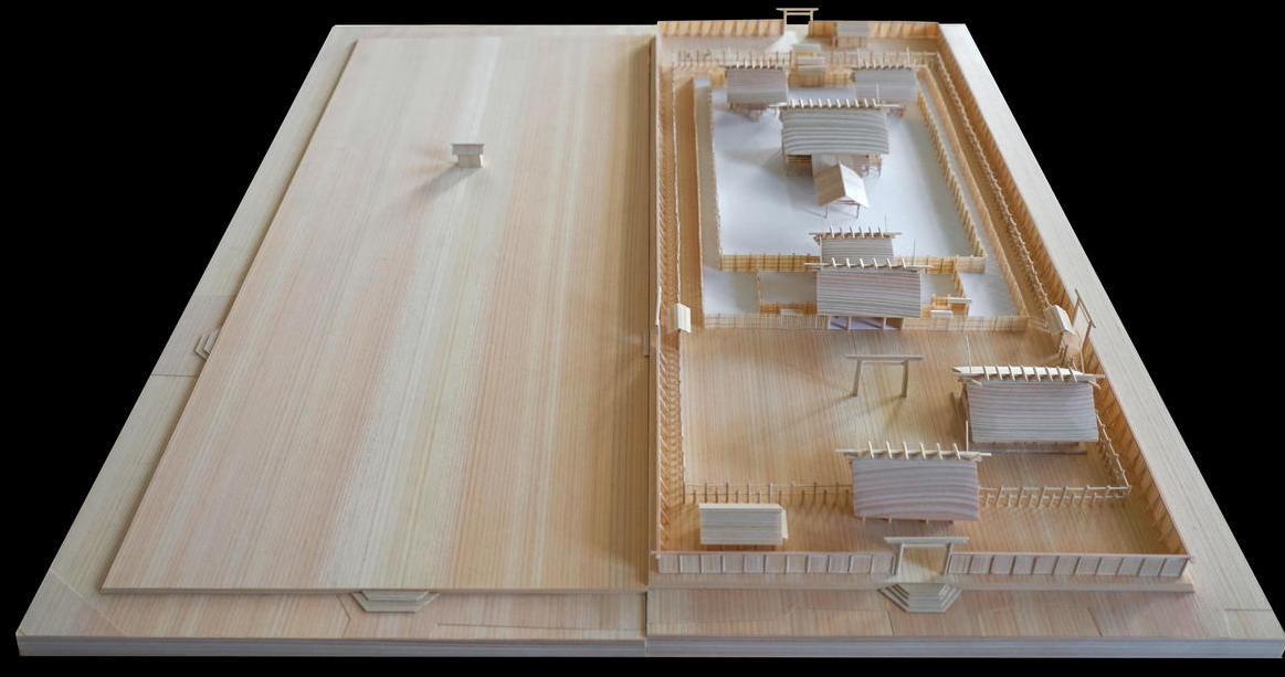 Model of Ise Shrine and adjacent lot for rebuilding
