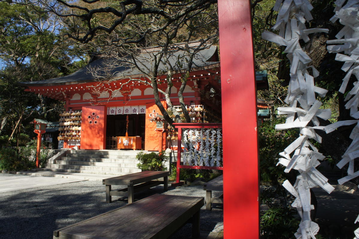 Tsurugaoka Hachimangū Shrine showing ema and omikuji