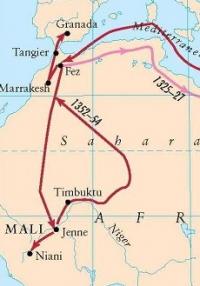 Ibn Battuta's route in Spain and Mali
