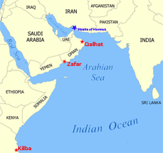 Map of Arabian Sea