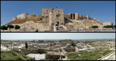 Two views of the Aleppo Citadel