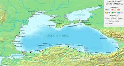 Map of Greek colonies on Black Sea