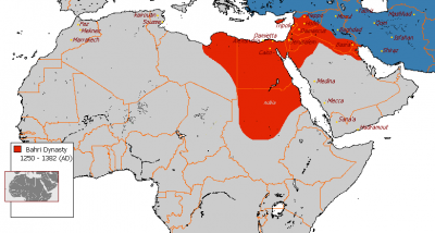 Map of Bahri Mamluk sultanate